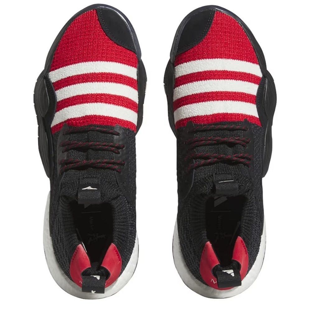 Adidas Men’s Trae Young 2 Black and Red Knit Sneakers 8 NIB